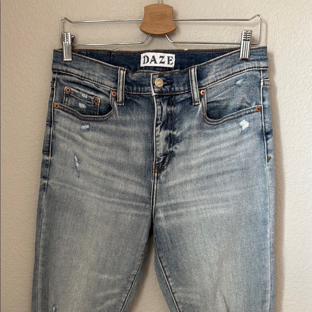 Daze Jeans Shy Girl Women's Light Blue Distressed Jeans - Picture 6 of 11